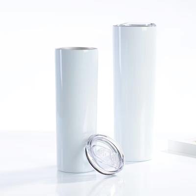 China 20oz Stainless Steel Viable White Heat Transfer Printing Straight Tumbler Double Wall Insulated Sublimation Tumbler for sale