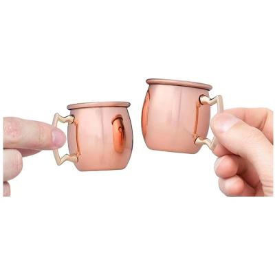 China 4pcs Set Viable One Ounce Mini Copper Plated Moscow Mule Shot Cup Mini Mug Espresso Mugs Copper Cup Set 2oz (60ml) for sale