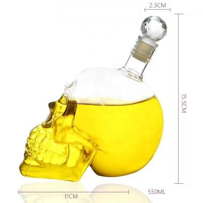 China New Design 350ML Home Skull Dropper Glass Wine Bottles for sale