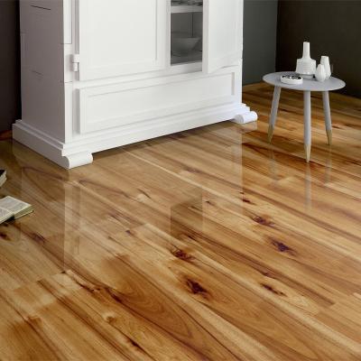 China Contemporary Traditional cheap click grey square wooden 8mm or vinyl 6 mm yellow color wood laminated flooring for balcony for sale