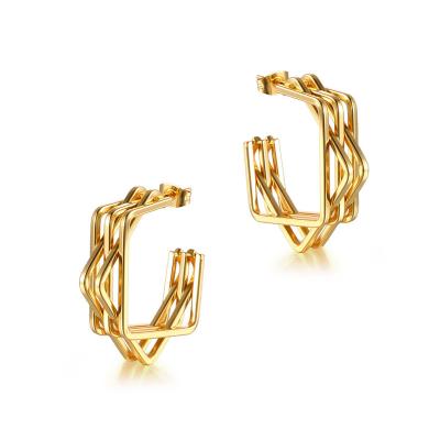 China Women Fashion Jewelry S925 CLASSIC Hot Selling Silver Needle Circle Irregular Shaped Earrings for sale