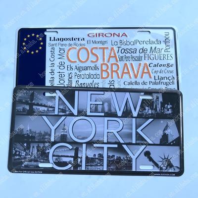 China Europe custom embossed decorative license plates blank car license plate metal license plate wholesale for sale