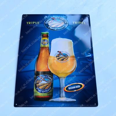 China Europe Vintage Tin Metal Sign Wine Metal Sign Embossment Decorative Tinplate Sign for sale