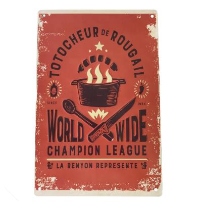 China Europe garage and bar wall decor custom embossed metal sign wholesale retro vintage tin sign, tinplate for sale