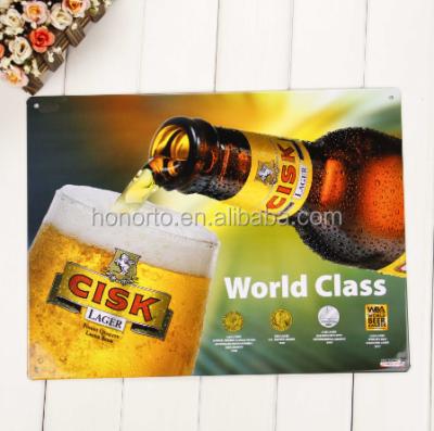 China Europe embossed nostalgic beer art tin sign for sale