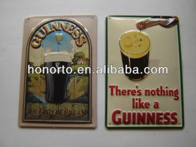 China Embossing Advertising Guinness Beer Advertising Metal Tin Signs for sale