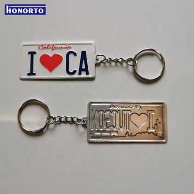 China Wholesale High Quality Customized Decoration SEDEX Factory Souvenir Metal License Plate State Key Chain Name for sale