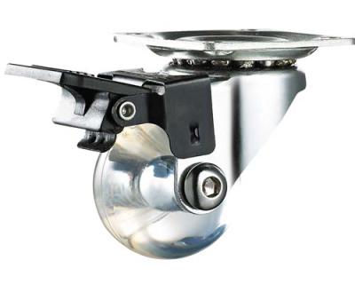 China Modern TYD 1.5IN/30mm PU Supplied Transparent Caster Wheel With Brake for sale