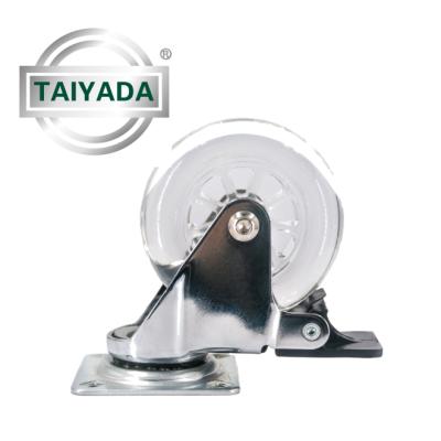 China Desk TYP 2IN/50mm PU Provided Transparent Caster Wheel With Brake for sale