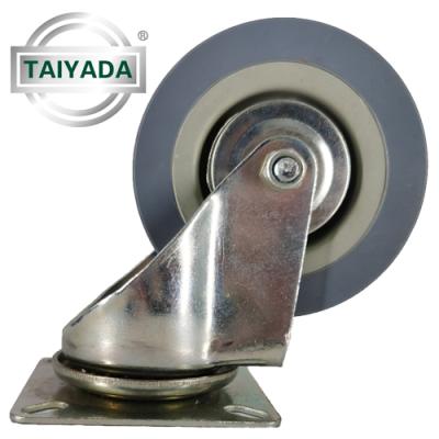 China PIVOT TYD 4IN/100MM Mid PVC / Industrial Rubber Swivel Caster Wheel Light Duty for sale