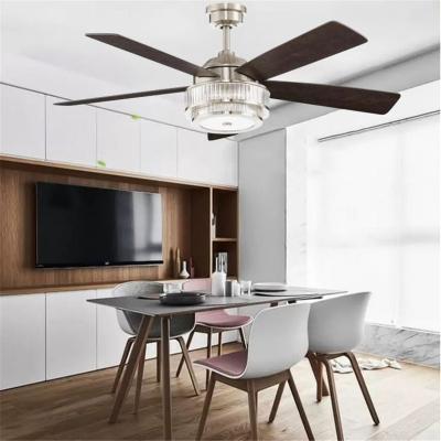 China American Style Remote Control Crystal Light Ceiling Fan for Home Decoration for sale