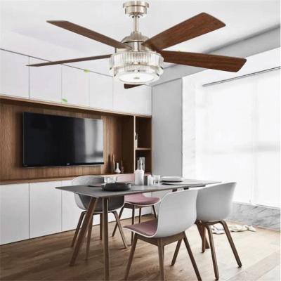 China American Crystal Style High Quality Remote Control Ceiling Fans Crystal Chandeliers Fan Light For Home for sale