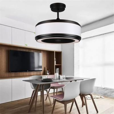 China Modern Minimalist Modern Bedroom ABS Smart Silent Blade Dimming Sync Led Light Ceiling Fan With Remote Control for sale