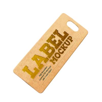 China Gold Garment Hang Tags Jeans For Clothing Logo Printing Kraft Paper Label Aluminum Foil Custom Luxury Eco-Friendly Brand Viable for sale