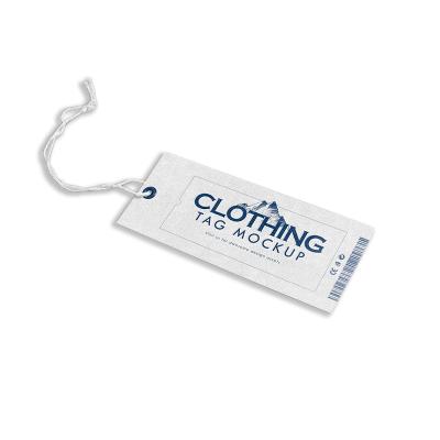 China Viable Free Design Printed Custom Blue Color Brand Logo Recycled Card Paper Hang Tag For Fabric Garment for sale