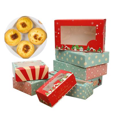 China Recyclable Custom Paper Muffin Cake Eggs Gift Packaging Boxes With Window For Home Christmas Party for sale