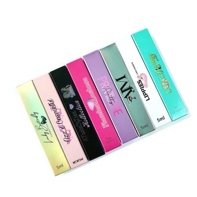 China Luxury Clear Recyclable Custom Pink Lip Gloss Box Packaging With Logo for sale