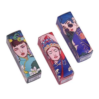 China Recyclable Customized Printing Lip Gloss Gift Set Lip Gloss Lipstick Folding Paper Boxes Packaging for sale