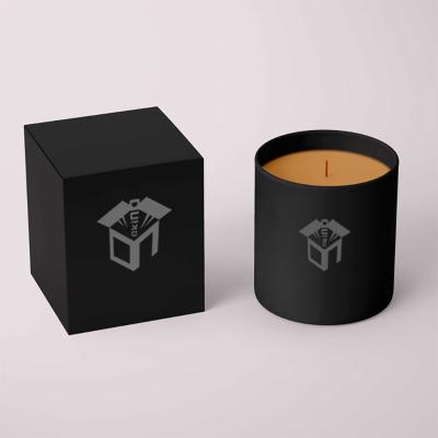 China Recyclable Custom Decorative Luxury Candle Jar Packaging Black Boxes for sale