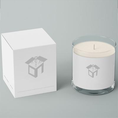 China Low MOQ Recyclable Custom Bulk Scented White Candle Paper Box Packaging for sale