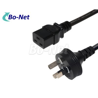 China Computer Australia PDU 3 Pin Plug 1m SAA Flat IEC 320 C19 15A/250V AC Power Cord for sale