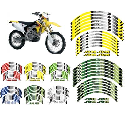 China High Quality Vinyls Waterproof UVproof 19 21 Inch RIM WHEEL BAR DECALS FOR TAPES STICKERS FOR SUZUKI RM 125 RM 250 1990-2008 for sale