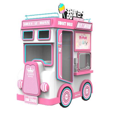 China Shopping Mall Office Buildings Fully Automatic Cotton Candy Vending Machine For Sale 2022 Commercial Coin Operated Cotton Candy Floss Robot Small vending maker for sale