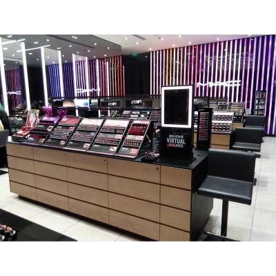 China 2020 Mode Cosmetic Display Cabinet Showcase And Multi Color Counter Customized for sale