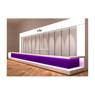 China New Design China Make-Up Cosmetic Shop Design Store Cabinet Showcase Exclusive Cashier Production Customized for sale