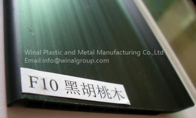 China Black Walnut woodgrain surface PVC skirting,anti-aging, water proof,durable.Thickness 5mm. for sale