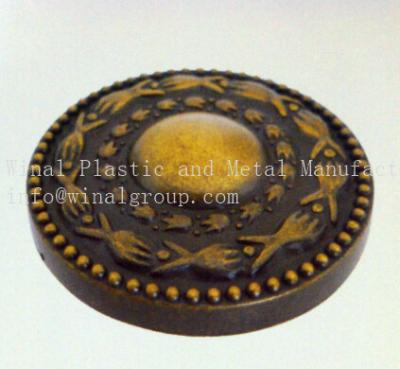 China Size Dia50xH25 Antique bronzed carve furniture knob, Zinc alloy,iron,plating per request for sale