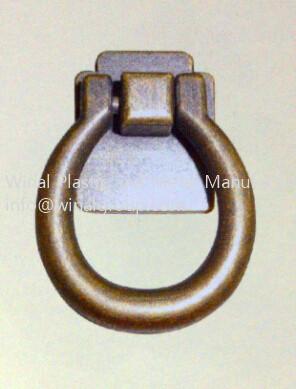 China Copper pull ring cabinet handle,L51mm*W35mm,drawer metal accessories.OEM size & finish for sale