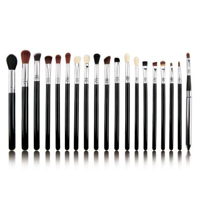 China Angular Blush Handle Logo Eye Make-Up Brush Custom Black Synthetic Makeup Brushes 19pcs Professional Makeup Brushes Kits for sale