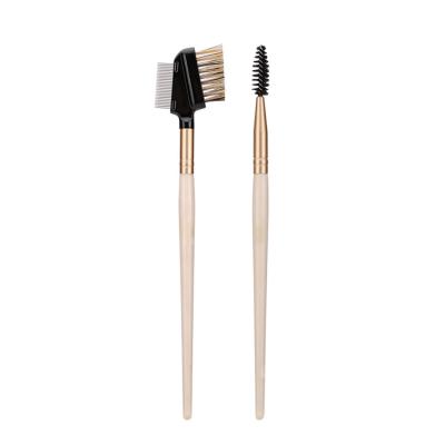 China High-end Makeup Brush Double Eyebrow Brush Comb Eyebrow Comb Makeup Tools Boar Single Head Bristle Hair New for sale