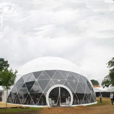 China UV Resistance 8M Outer Diameter 40 Ft PVC Geodesic Dome Spherical Shelter House Tent for sale