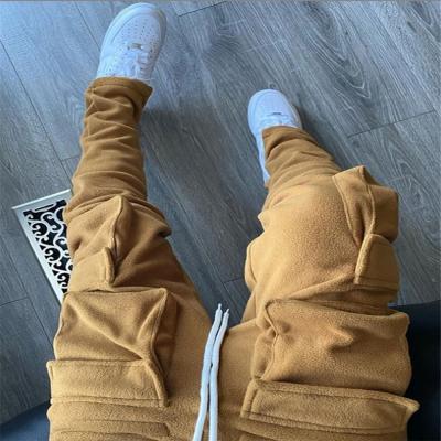 China QUICK DRY Latest Style Men's Long Fleece Sport Tracksuit Street Zipper Slaps Mens Pants Slim Fit Pockets Mens Trousers for sale