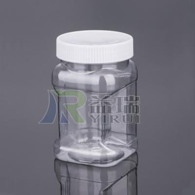 China 500g 1000g Square Food Sauce Bottom Plastic Powder Bottle Container With White Cap PET Bottle for sale