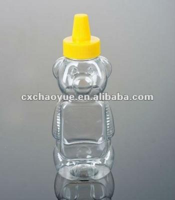 China Wholesale 350ml clear honey bear plastic jars, bear honey bottle for sale