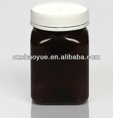 China Dark and Black Empty Plastic Jars 250g, 500g, 1000g Tamper Proof Peanut Butter Food Lid Square for sale