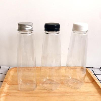 China Plastic Juice Milk Bottles With Plastic Foil Cap, Reusable Bulk Beverage Containers For Juice, Milk for sale