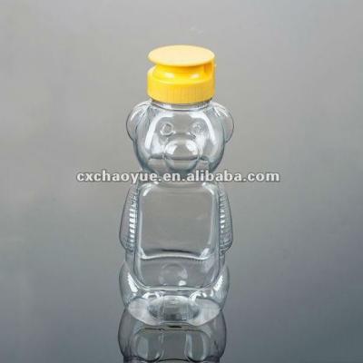 China Powder Food Grade Plastic PET Bottle Honey Bear Shape 350ML Food Jar Packing Bottles for sale