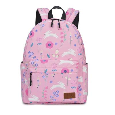 China Beautiful waterproof flower printed school backpacks for girls polyester student satchel quality school bags for sale