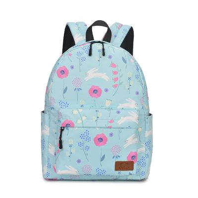 China Wholesale Waterproof Beautiful Flower Printed School Backpacks For Girls Polyester Student Satchel Quality School Bags for sale