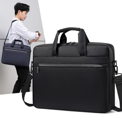 China With Luggage Strap Custom Nylon Laptop Bag With Reflective Night Stripe Business Briefcase Men Shoulder Bags for sale