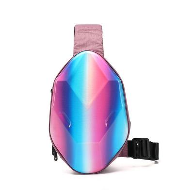 China Hard Shell Polyhedron Hard Shell Shoulder Bag Chest Bag With Left USB EVA Sling Filling Waterproof Bags for sale