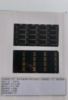 China Rigid 2Layer Black Solder Mask PCB 0.1mm Trace Spacing IC Substraten SD kaart zonder BT Materials Te koop