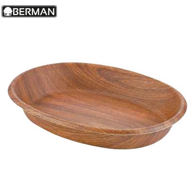 China Fashion Indian Restaurant And Oval Wood Trays Supplies New Product Catering Dishes Wooden Bowl For Buffet for sale