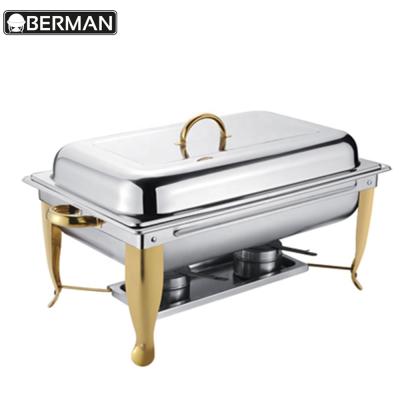 China Fashion Philippines factory direct supply cheap gold stainless steel food warmer portable chafing dish for sale