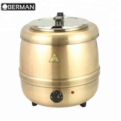 China Warmer Hot Soup Food Station Fashion Kitchen Restaurant Equipment Gold Stainless Steel Teasing Pot Dish for sale