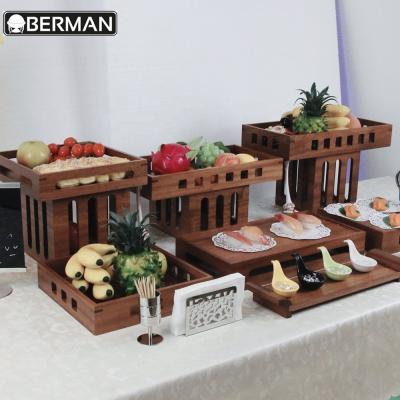 China Fashion Wedding Decoration Party Supplies Wooden Display Buffet Food Stand For Banquet for sale